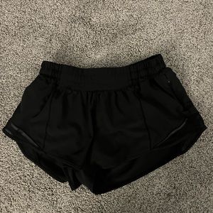 Black lululemon LR hotty hot shorts